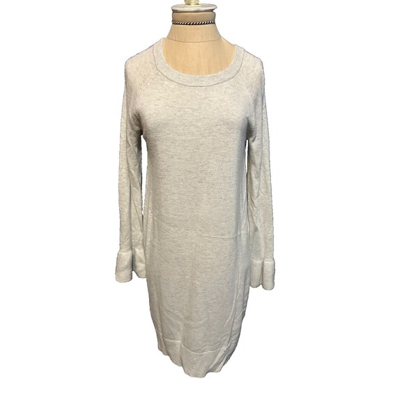 Banana Republic Dresses & Skirts - Banana Republic Sweater Dress Oatmeal Beige Crew Neck Ruffled Cuff  Small NWT